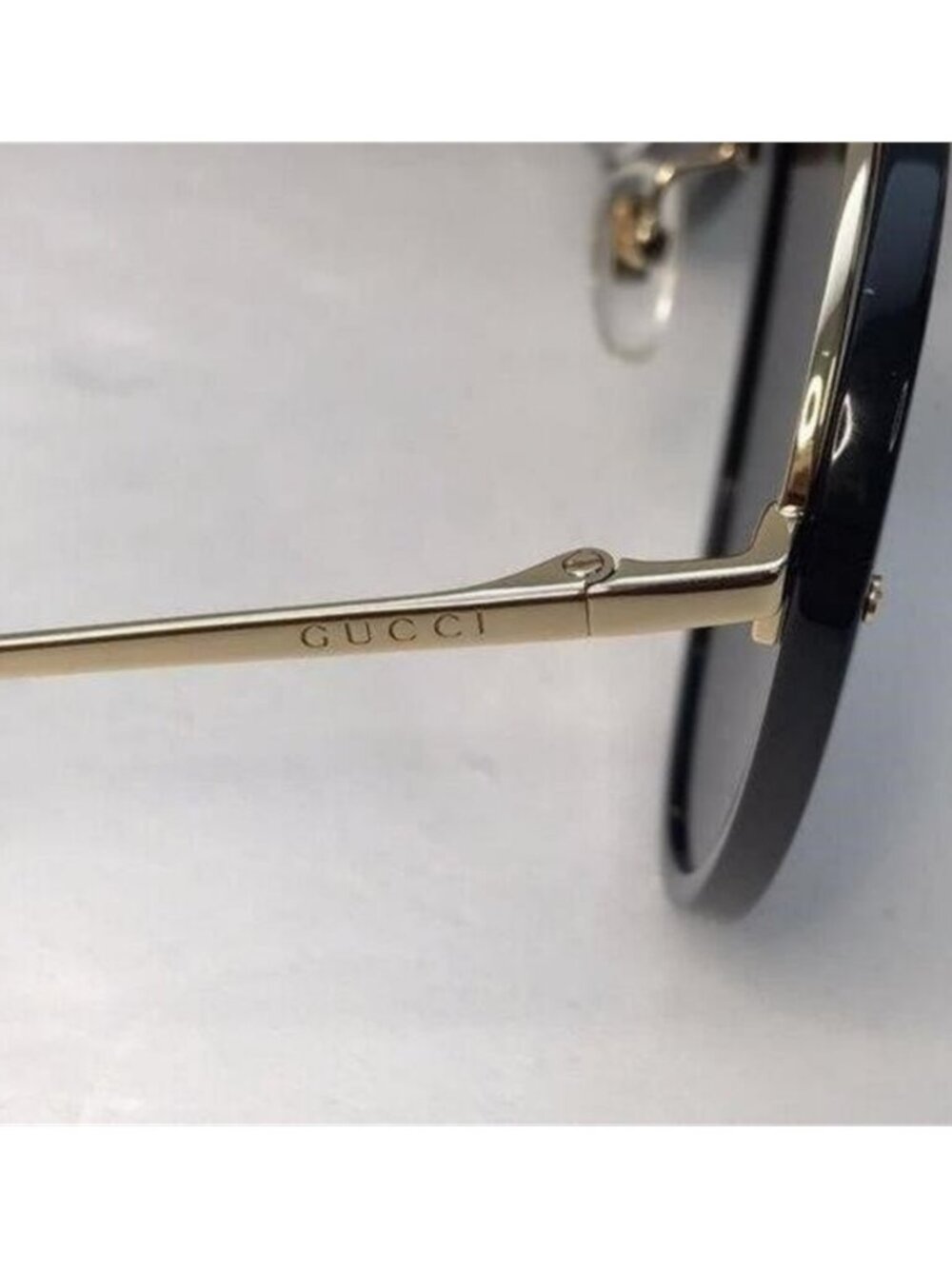 New Original Gucci GG0672S Unisex Aviator Sunglasses, Black/Grey - Picture 9 of 12